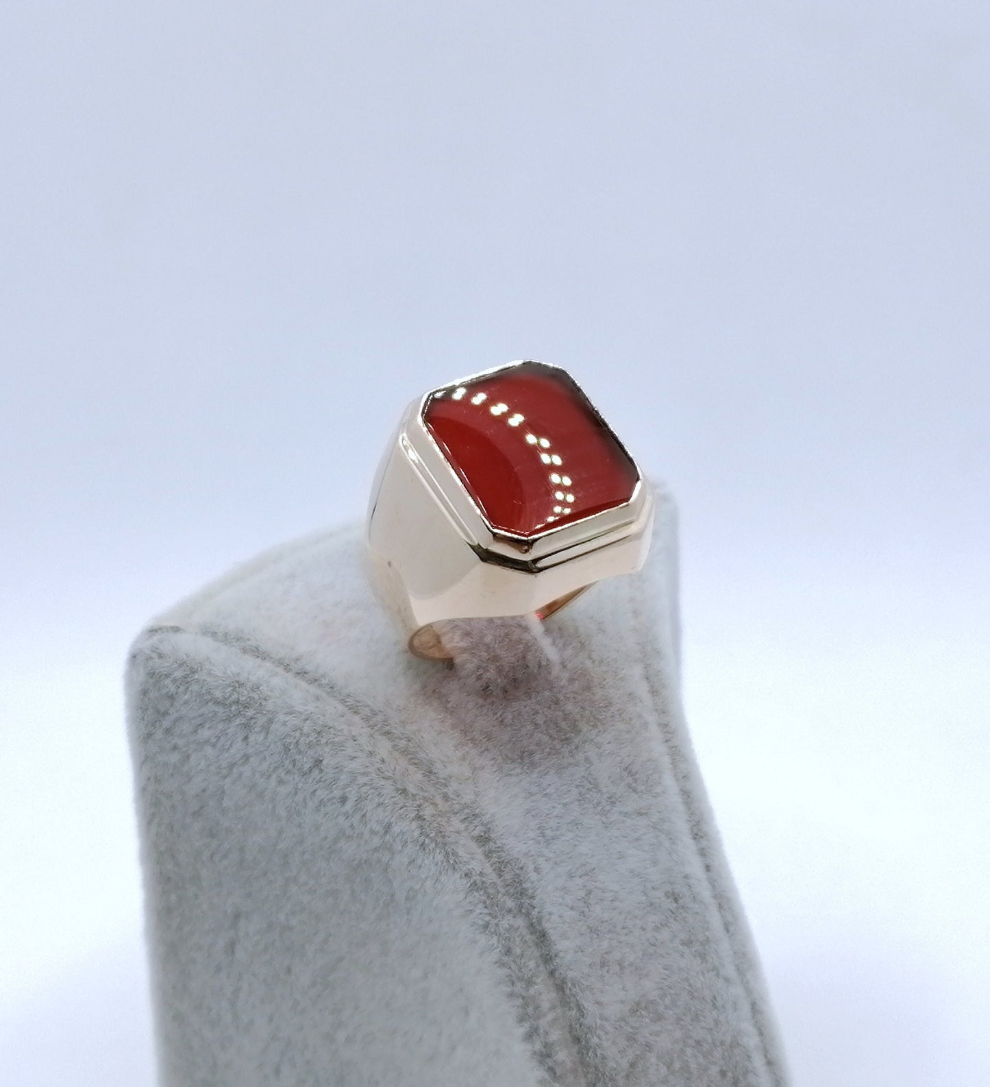 Ring Rotgold mit Karneol Platte Gr. 63