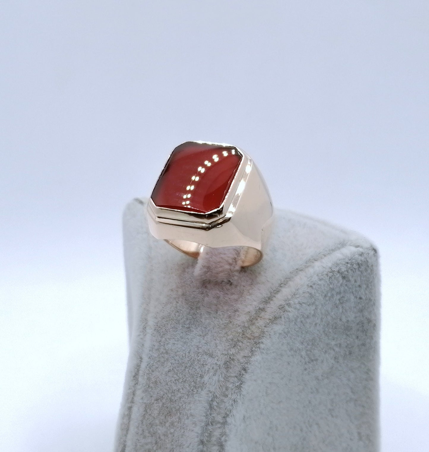 Ring Rotgold mit Karneol Platte Gr. 63