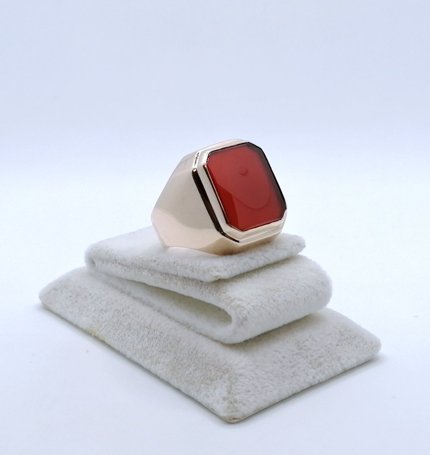 Ring Rotgold mit Karneol Platte Gr. 63