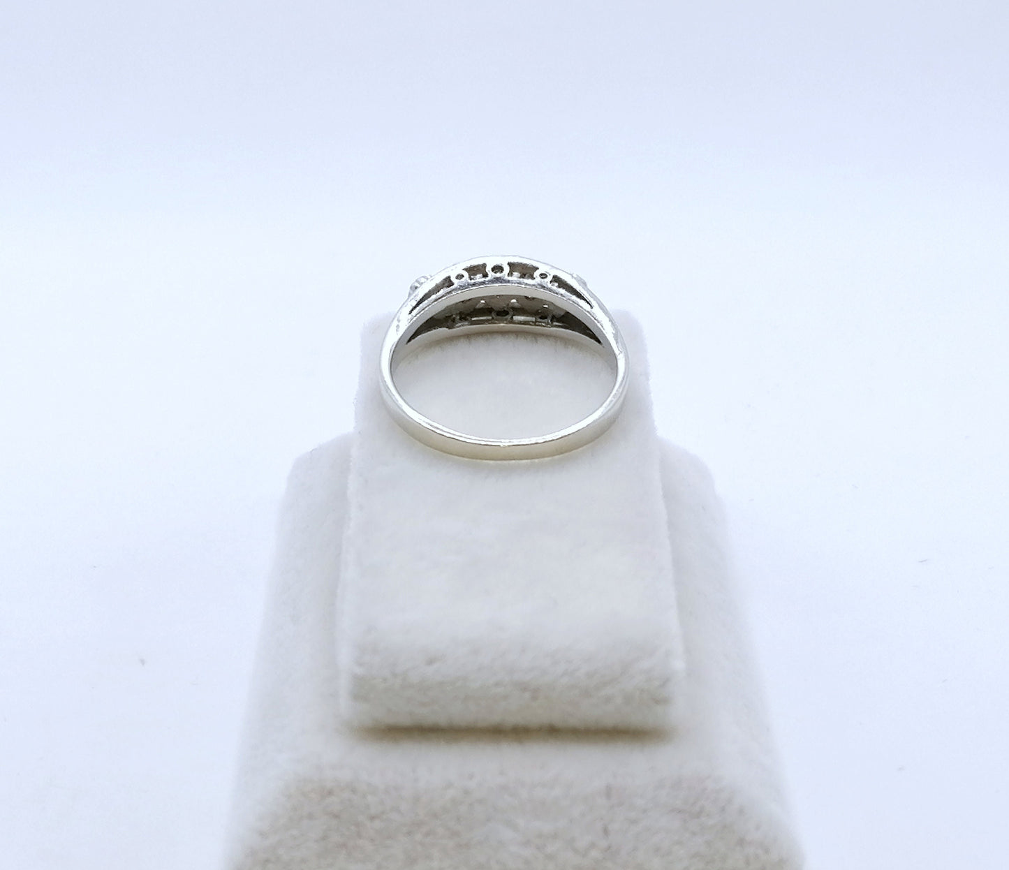 Ring Weißgold 585er mit Diamantsplitter Gr. 53