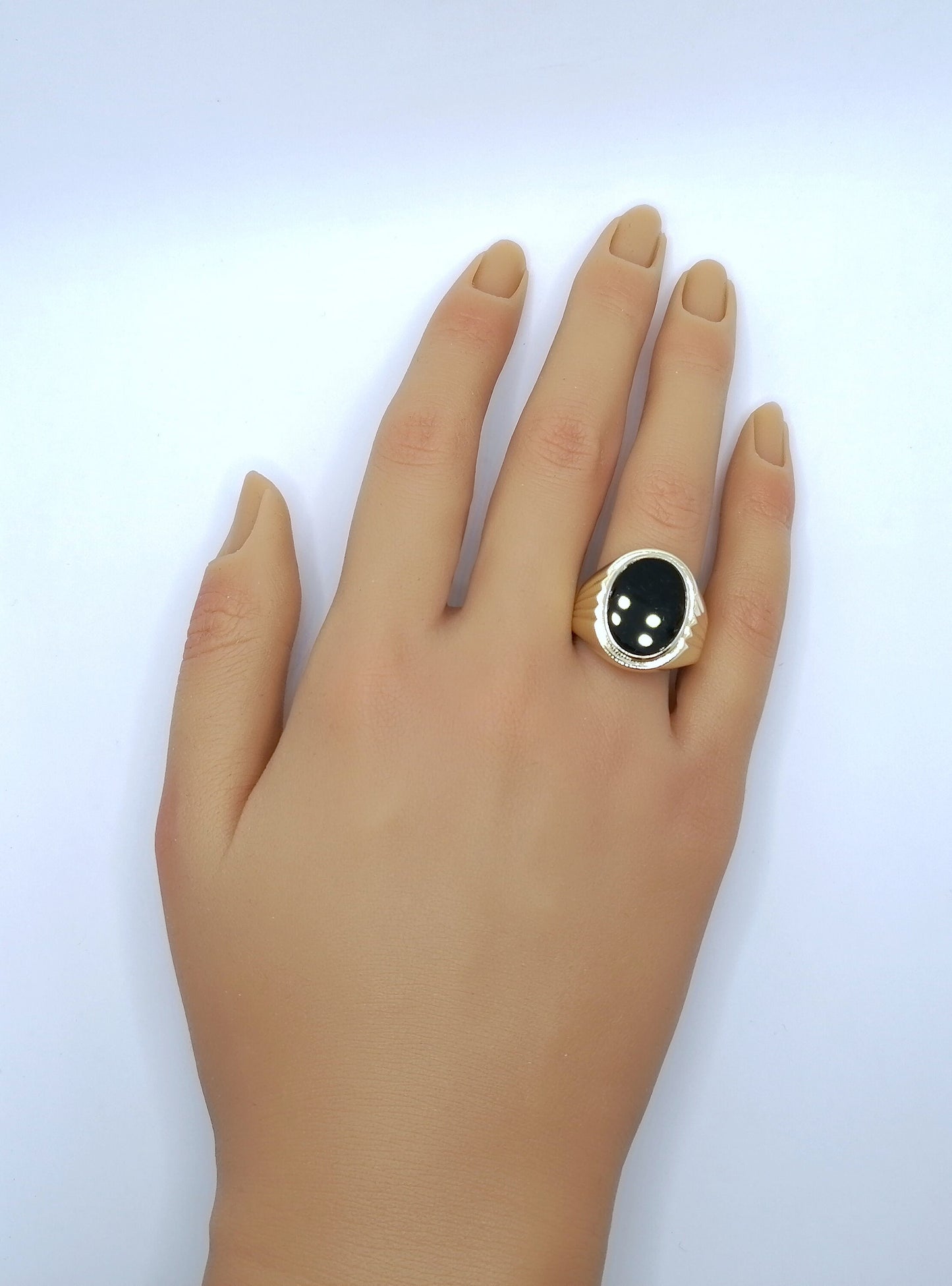 Ring Gold mit Onyx Stein Gr. 65