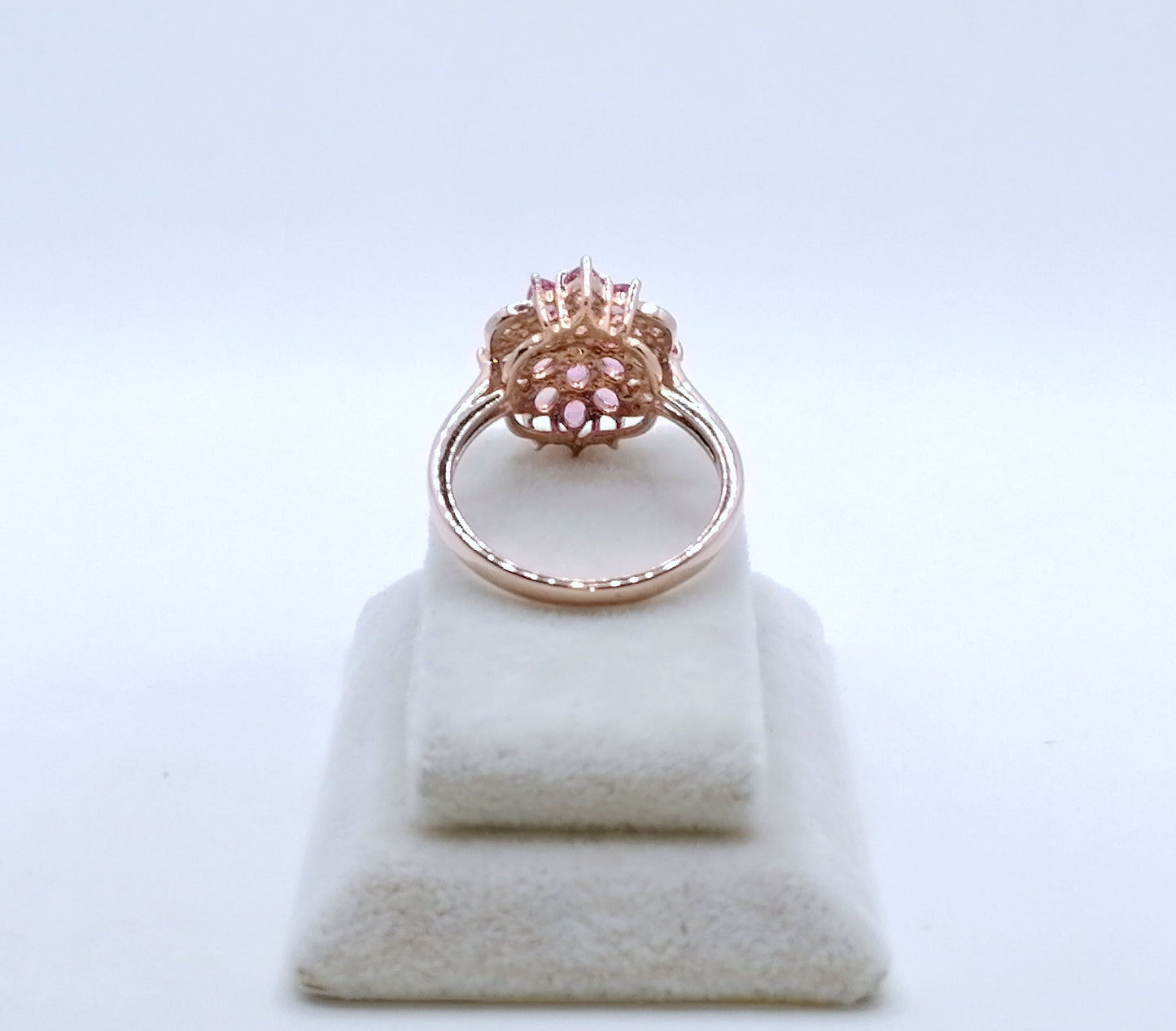 Ring Silber 925er Vergoldet mit Pinken Saphiren Gr. 60