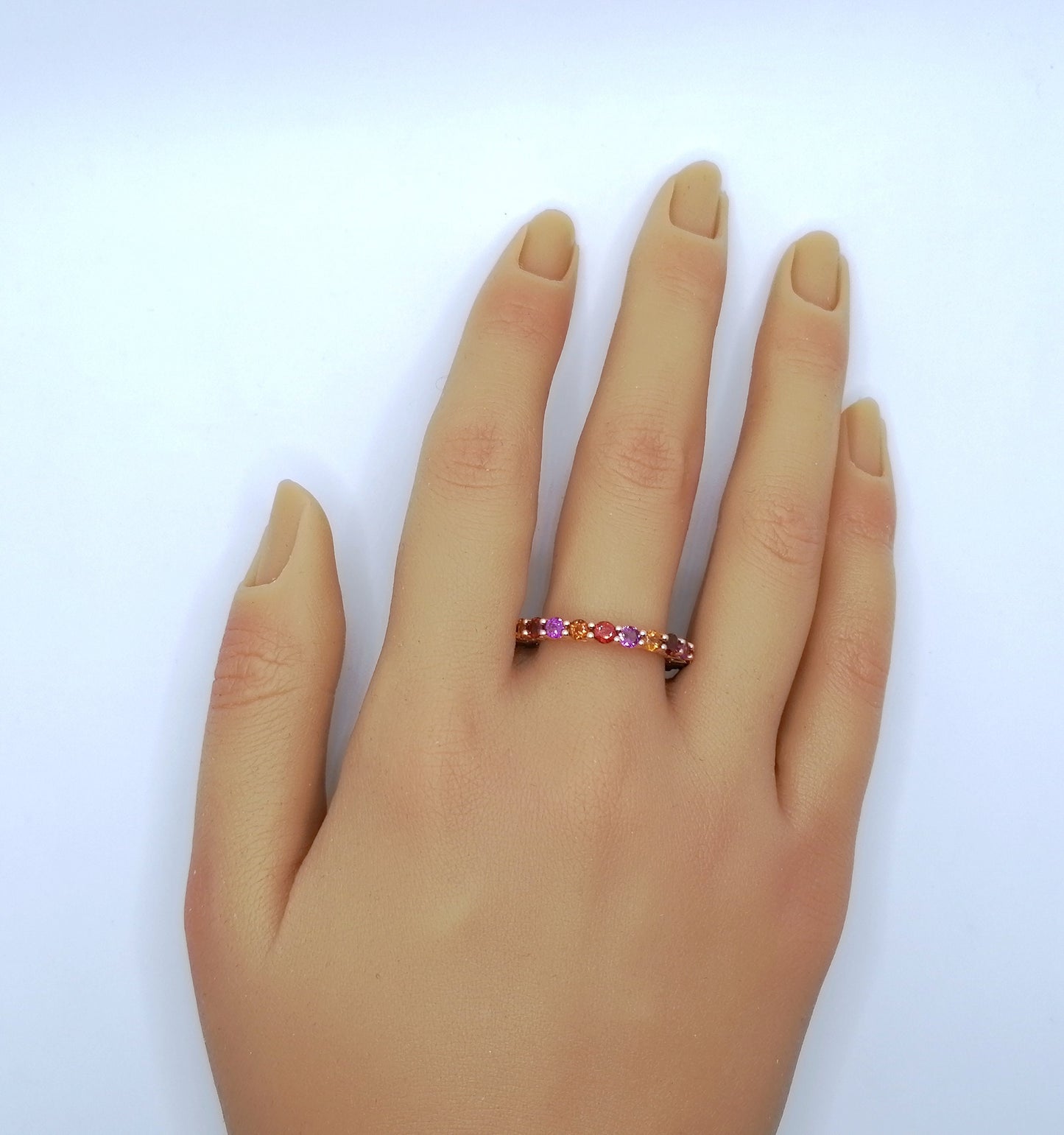 Ring Silber 925er Tourmalin Edelsteine Silberring Gold eternity Gr. 60