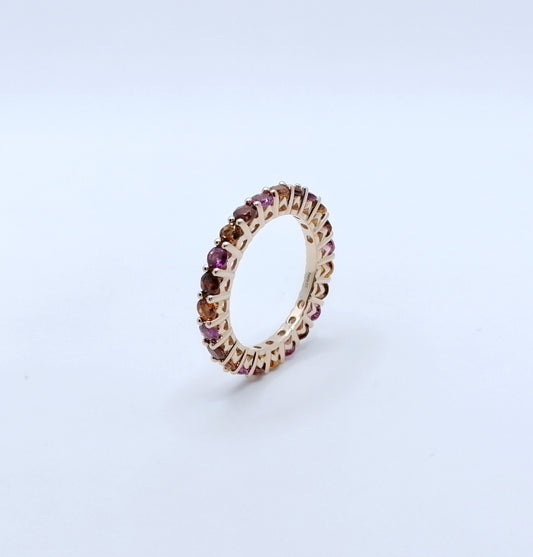 Ring Silber 925er Tourmalin Edelsteine Silberring Gold eternity Gr. 60