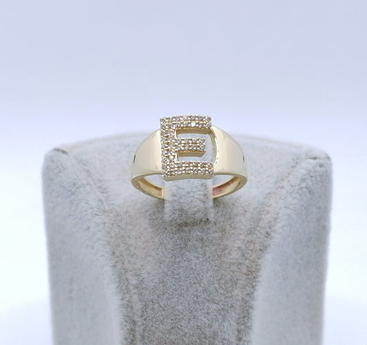 Ring Gold 585er mit Zirkonia Buchstabe E Gr. 55