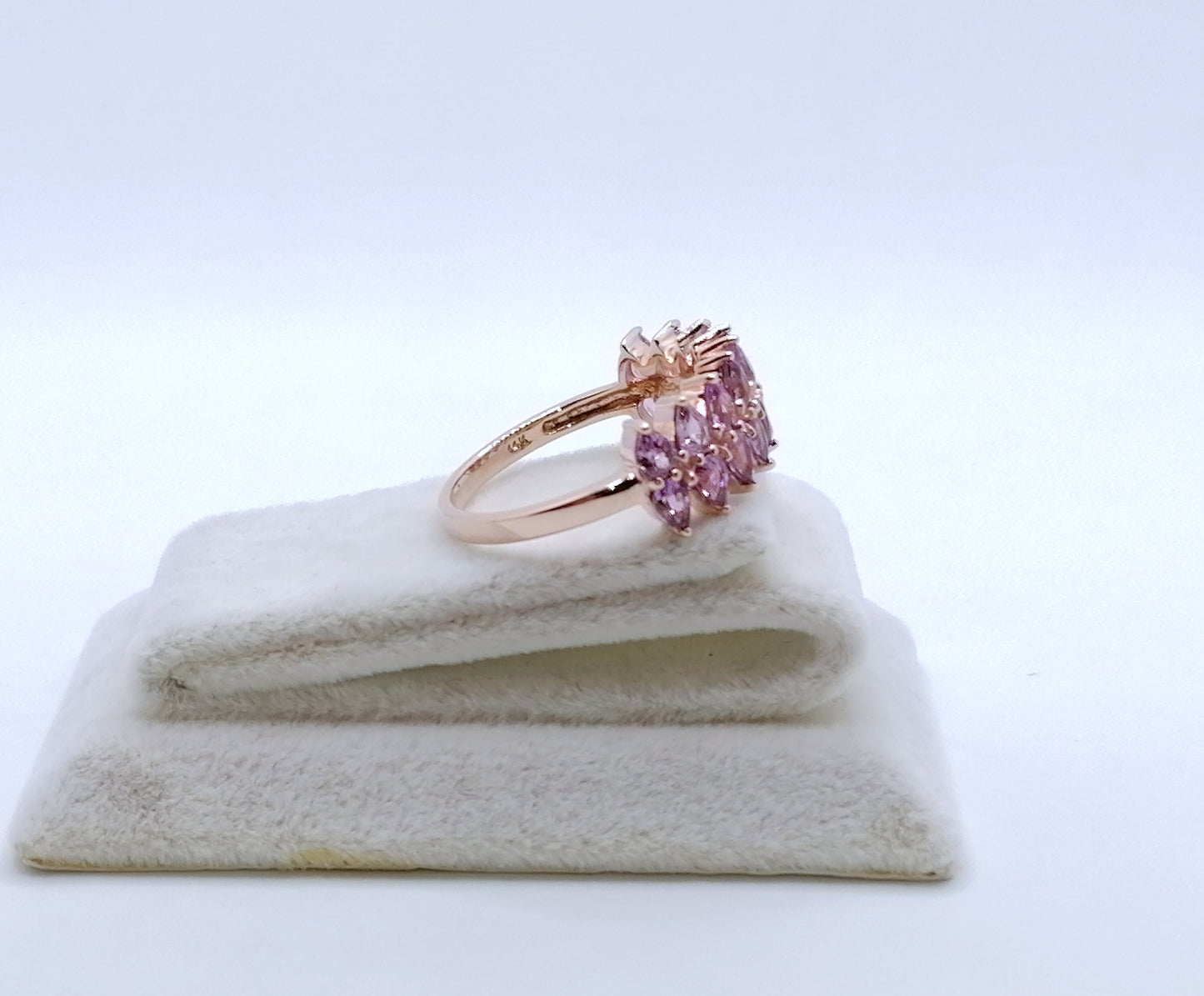 Ring Gold 585er mit natürlichen Purpur Saphir Edelsteinen Gr. 60
