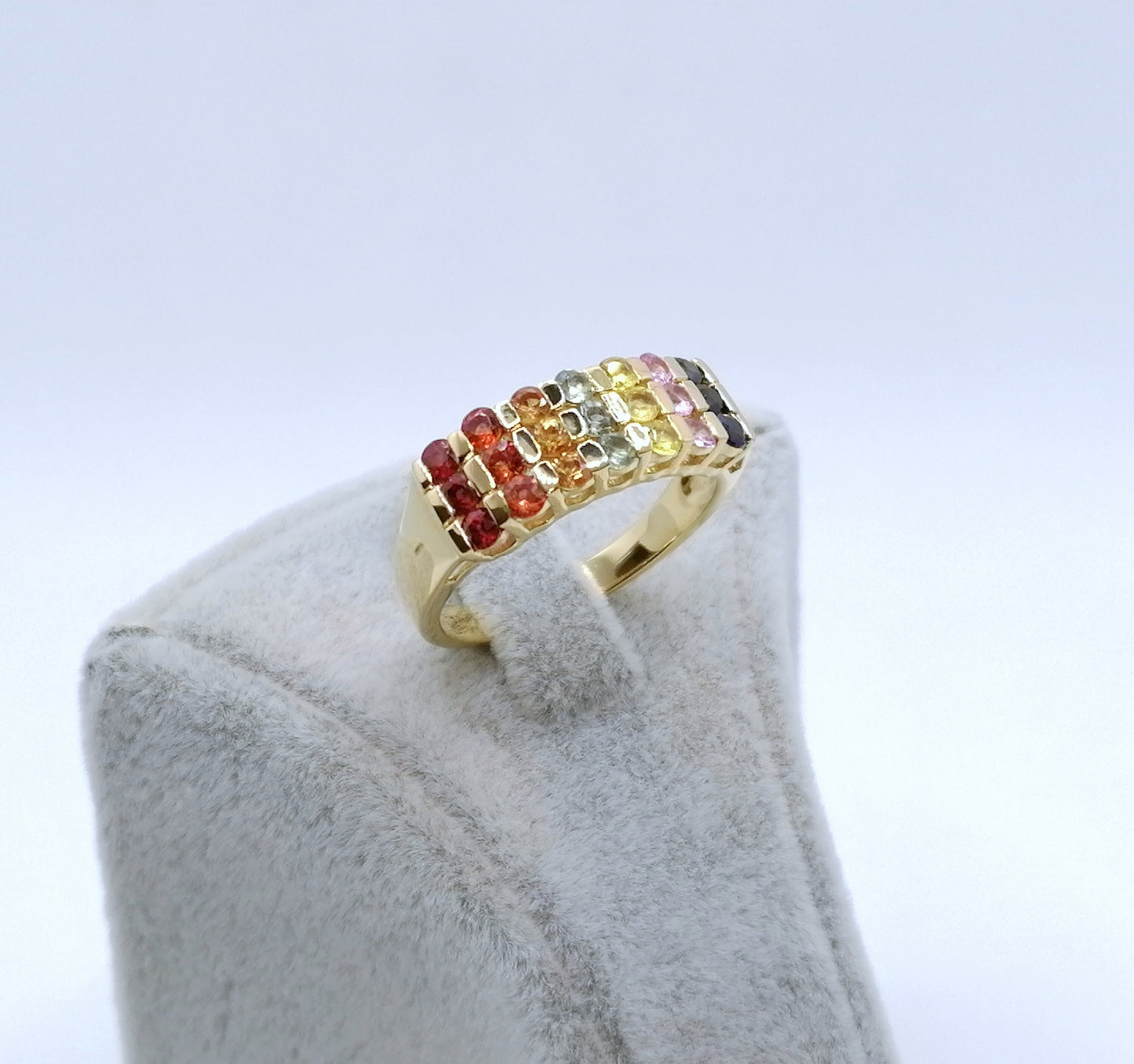 Ring Silber 925er Vergoldet mit Saphir Edelsteinen