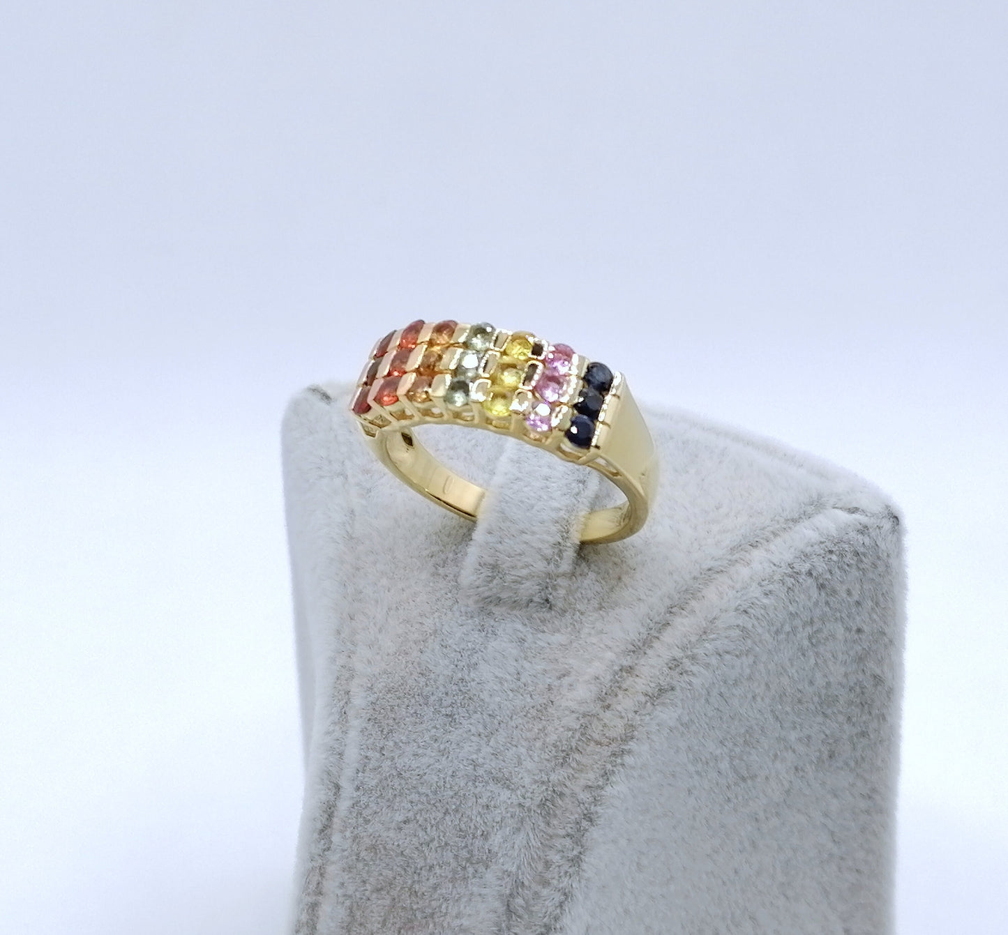 Ring Silber 925er Vergoldet mit Saphir Edelsteinen