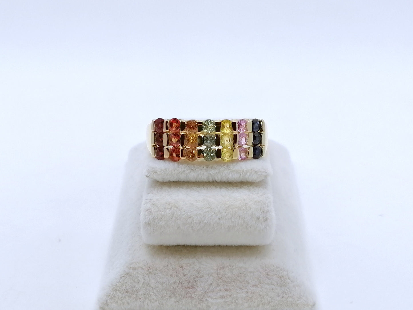 Ring Silber 925er Vergoldet mit Saphir Edelsteinen