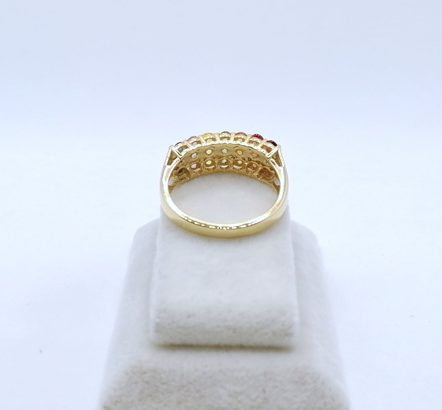 Ring Silber 925er Vergoldet mit Saphir Edelsteinen