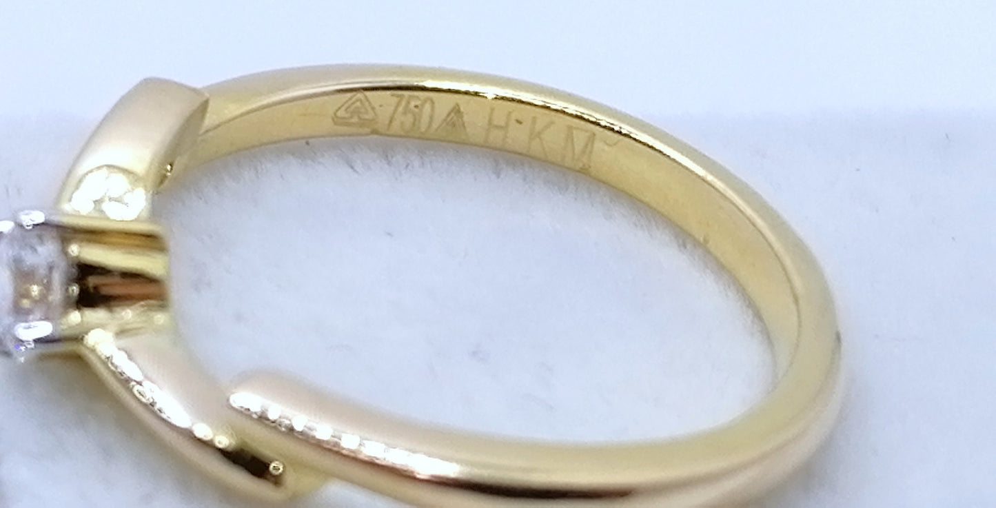 Ring Gold 750er Solitär mit Lupenreinem Brillanten Gr. 53