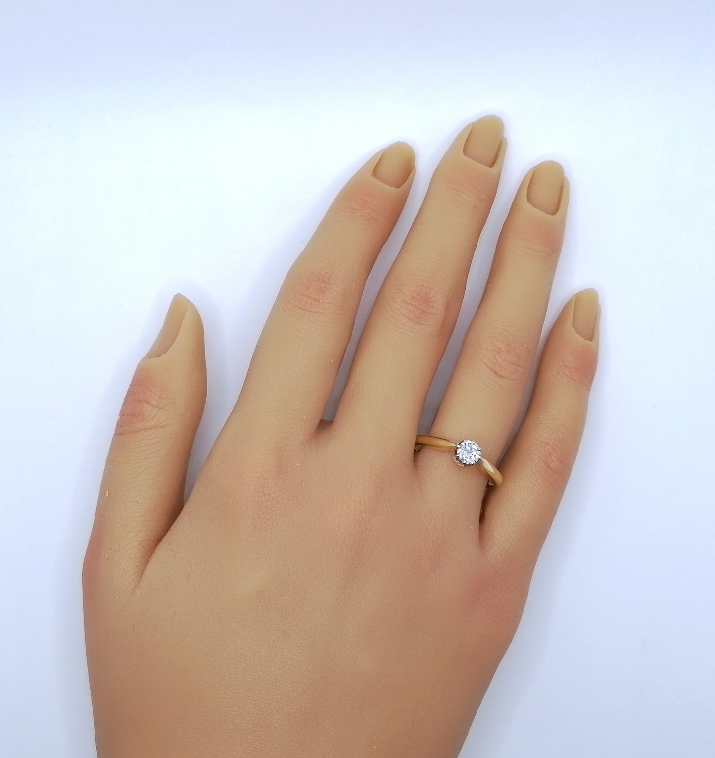 Ring Gold 585er mit 0,38ct Brillant Solitär Goldring Gr. 59