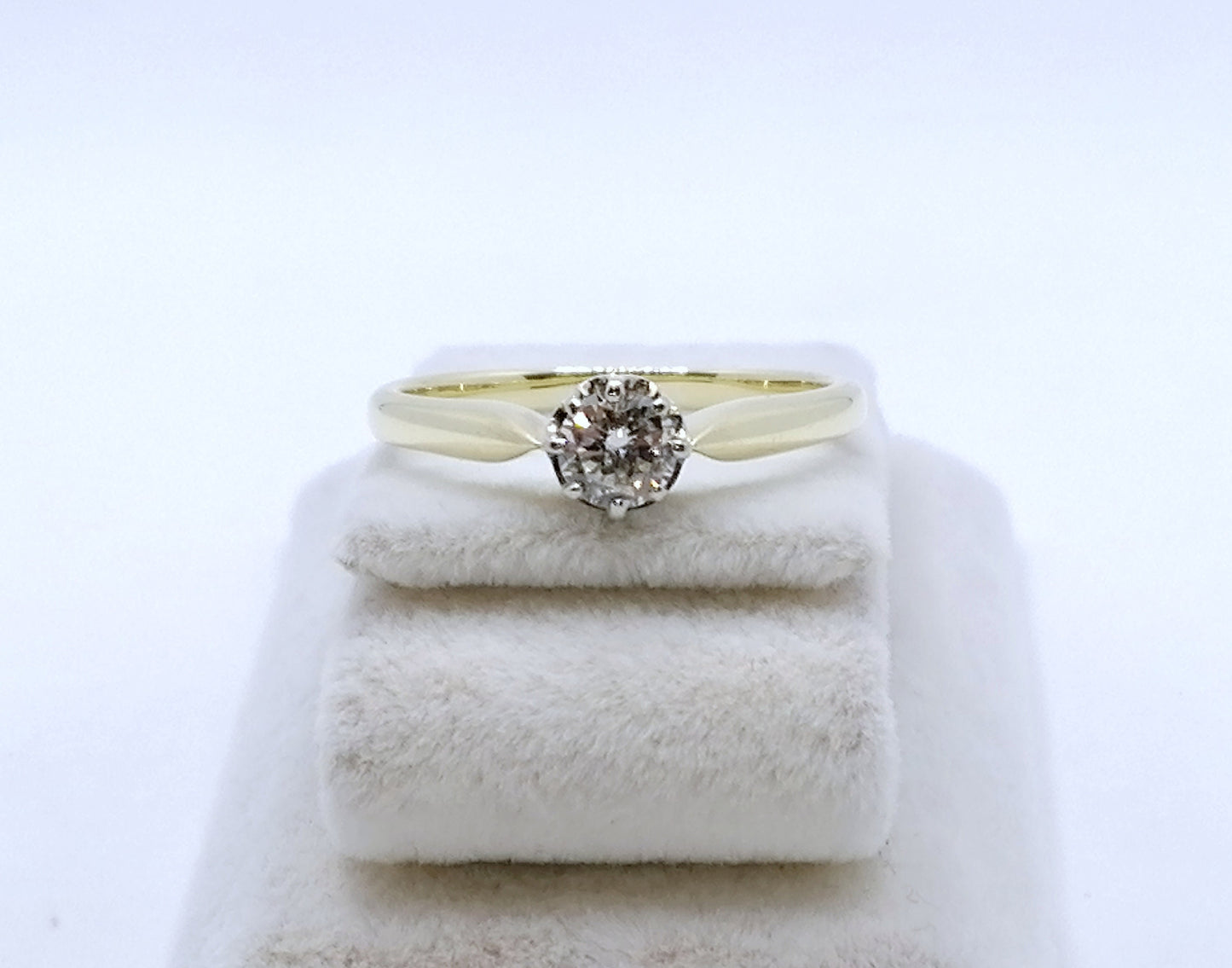 Ring Gold 585er mit 0,38ct Brillant Solitär Goldring Gr. 59