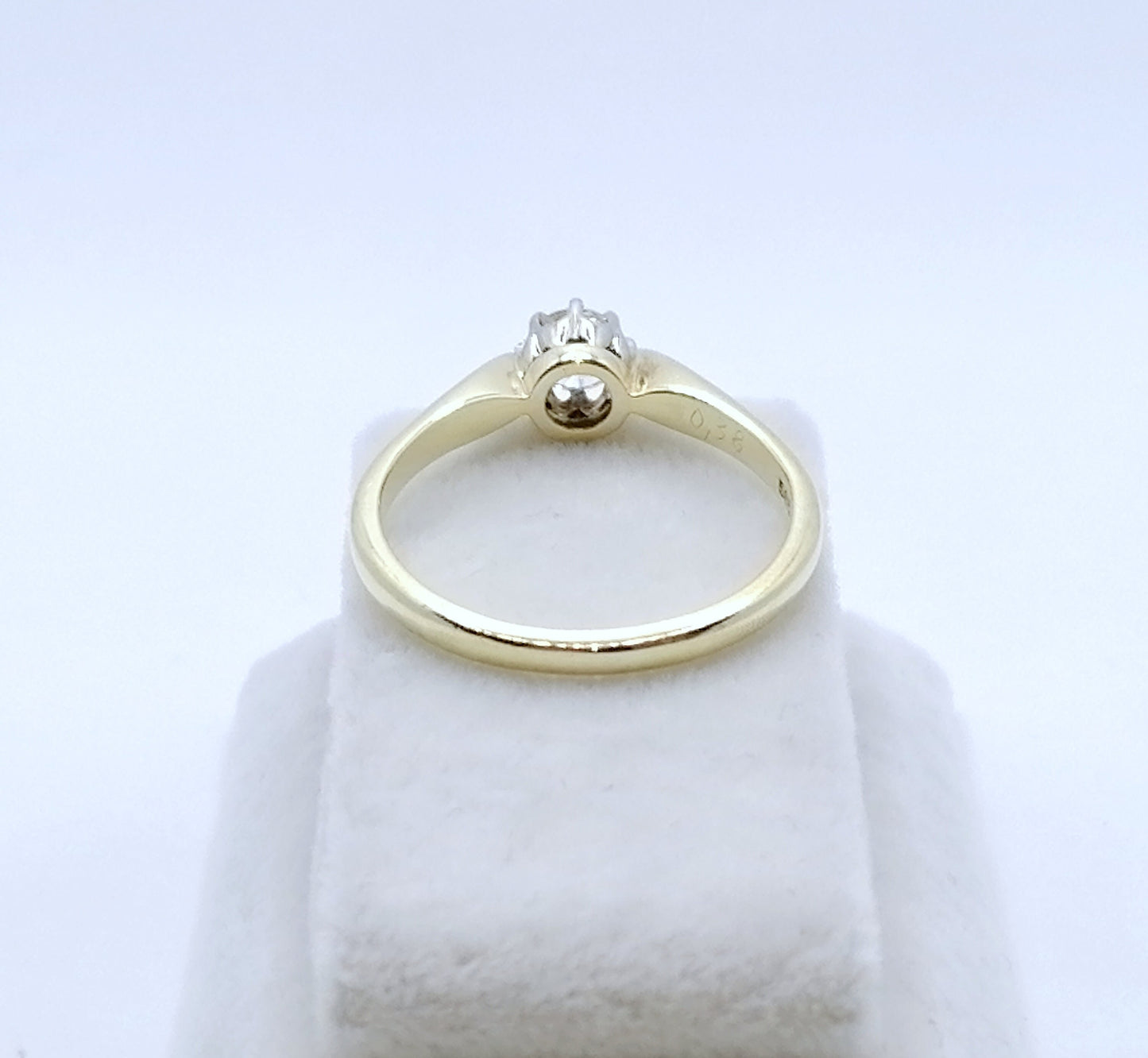 Ring Gold 585er mit 0,38ct Brillant Solitär Goldring Gr. 59