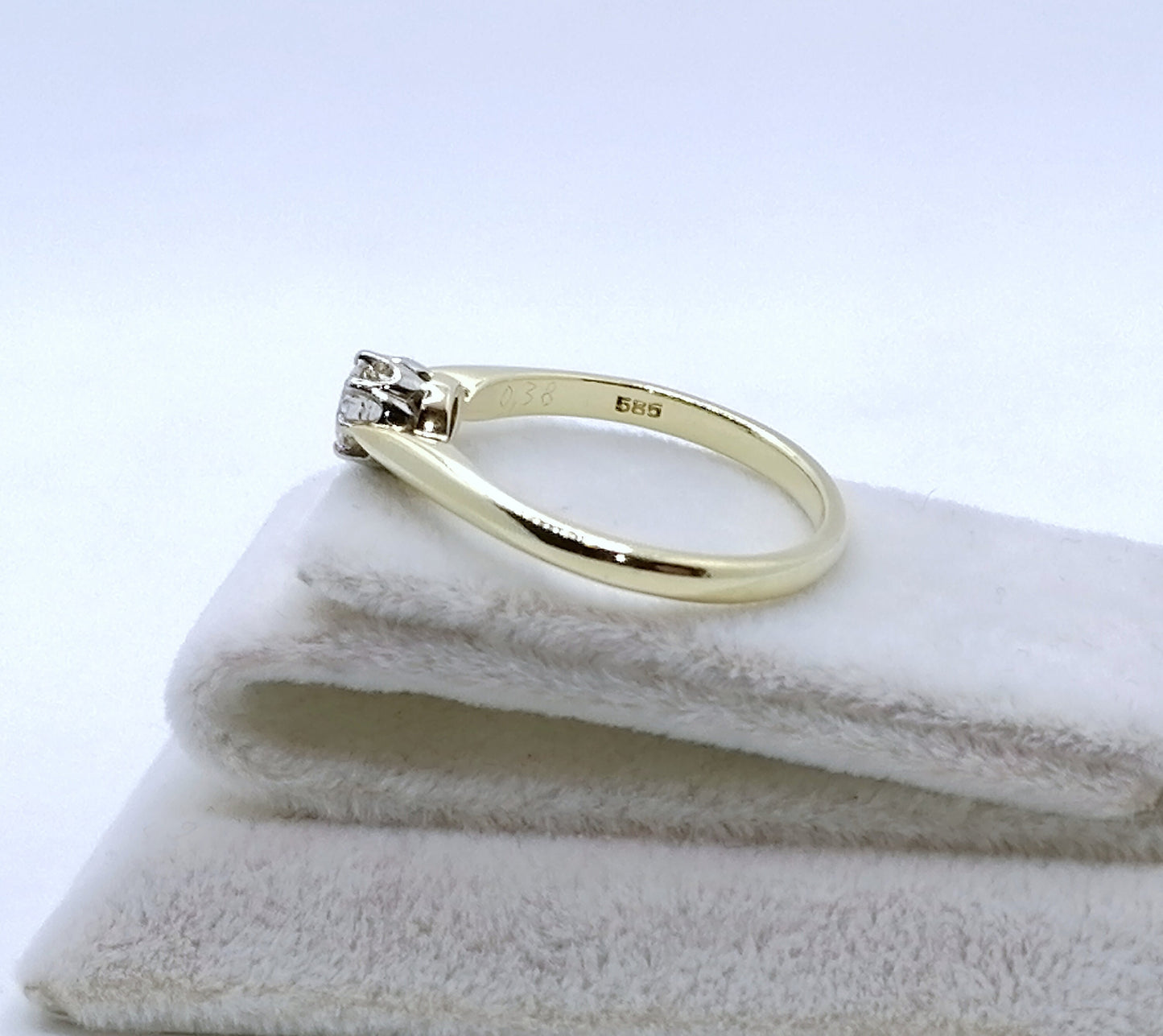 Ring Gold 585er mit 0,38ct Brillant Solitär Goldring Gr. 59