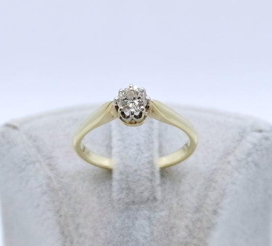 Ring Gold 585er mit 0,38ct Brillant Solitär Goldring Gr. 59