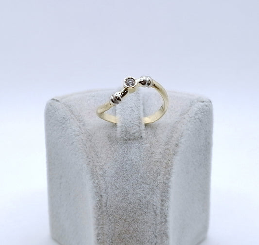 Ring Gold 585er mit Zirkonia Geschwungen Gr. 60