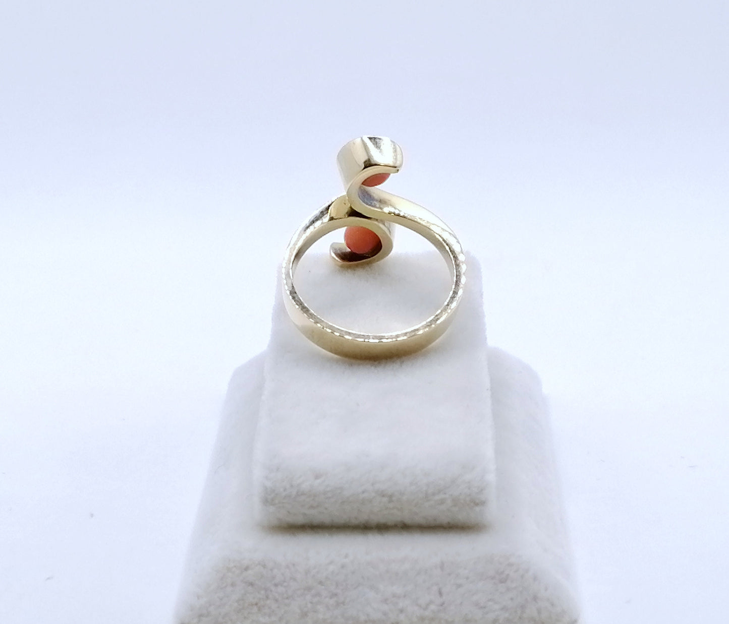 Ring Gold 585er Damenring mit Korallen Perlen Gr. 53