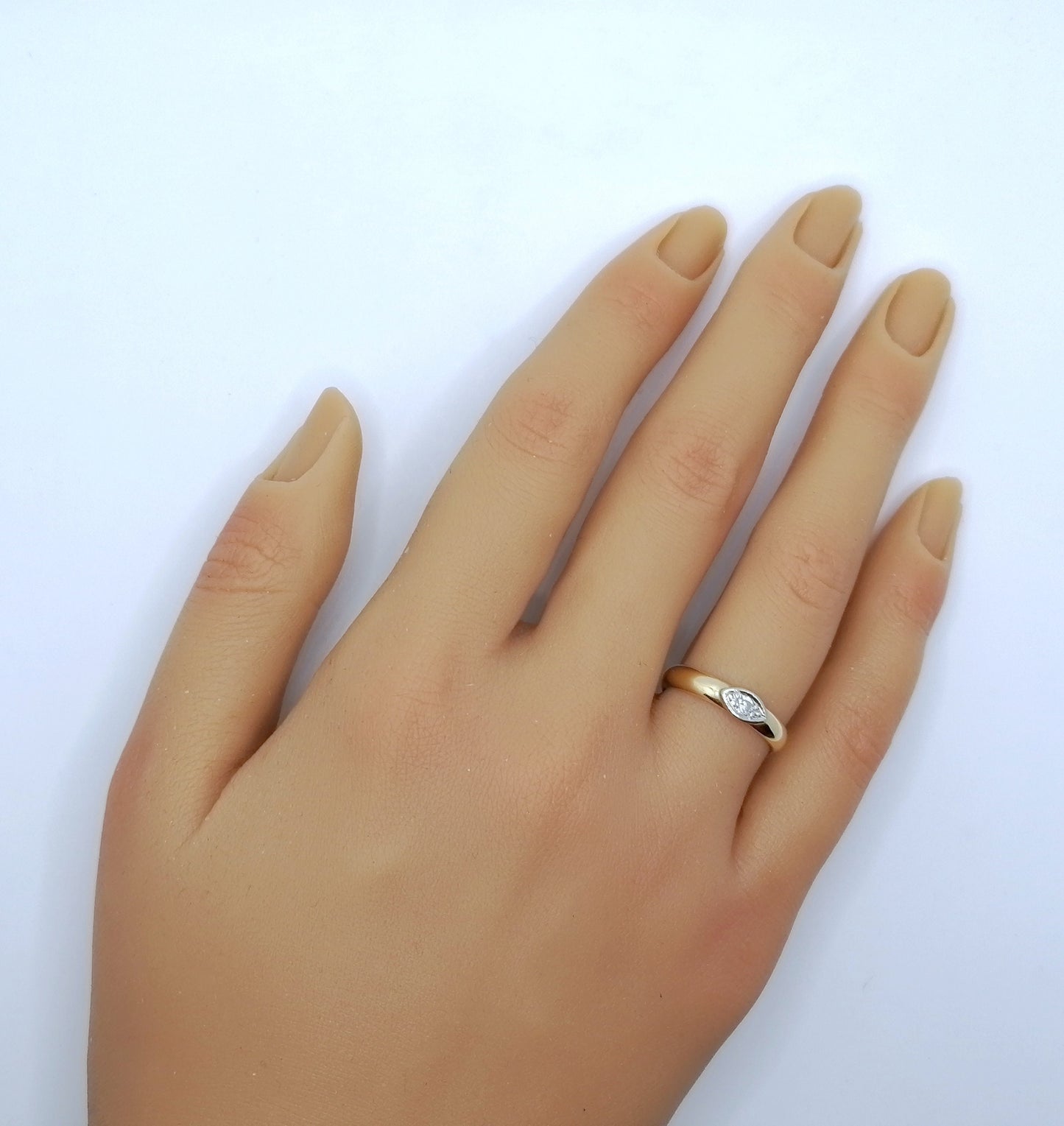 Ring Gold 585er mit 0,035ct Brillant Solitär Goldring Gr. 50