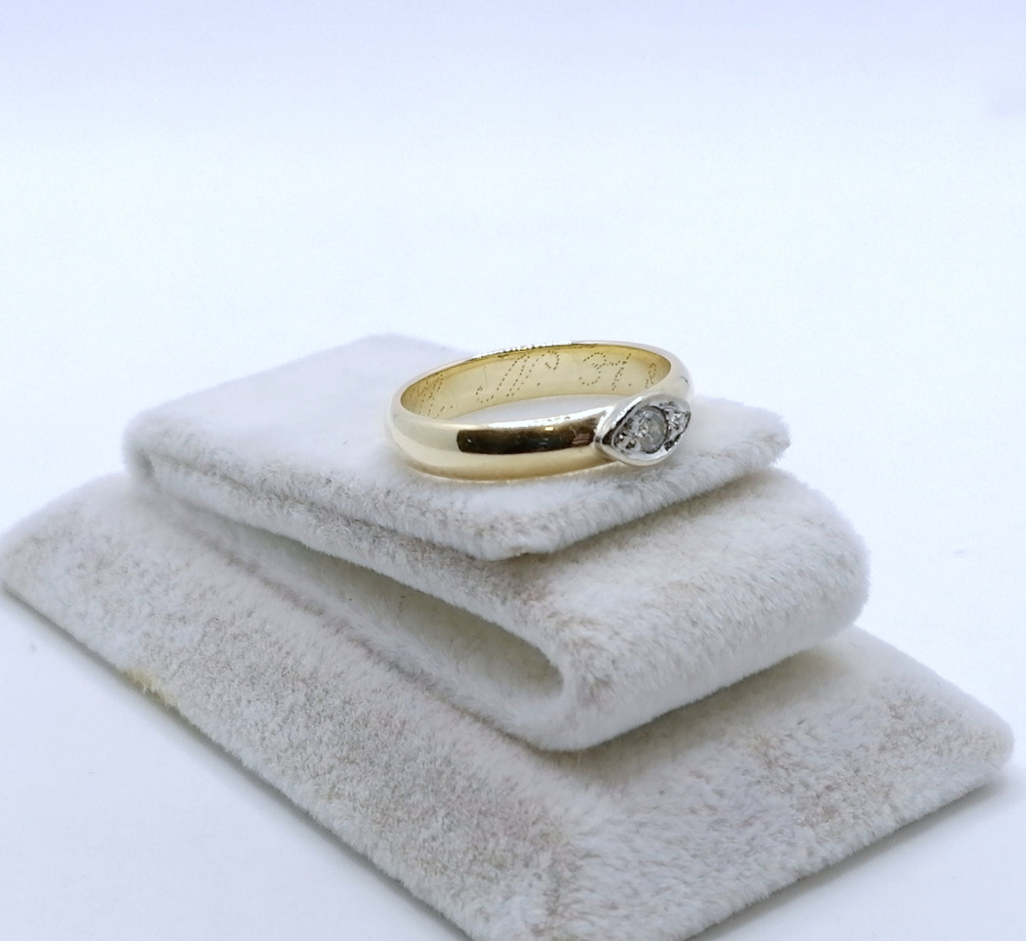 Ring Gold 585er mit 0,035ct Brillant Solitär Goldring Gr. 50