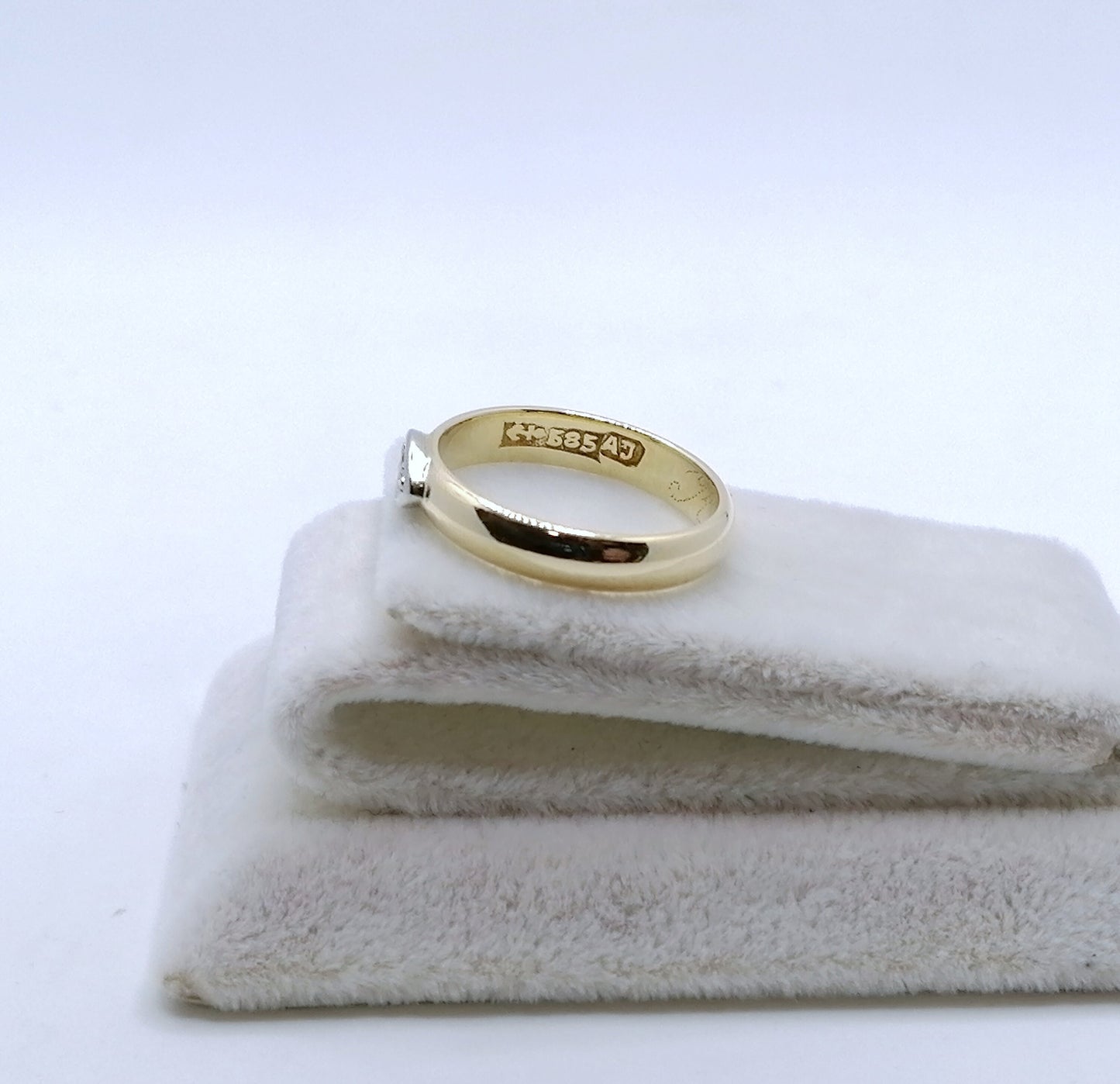 Ring Gold 585er mit 0,035ct Brillant Solitär Goldring Gr. 50