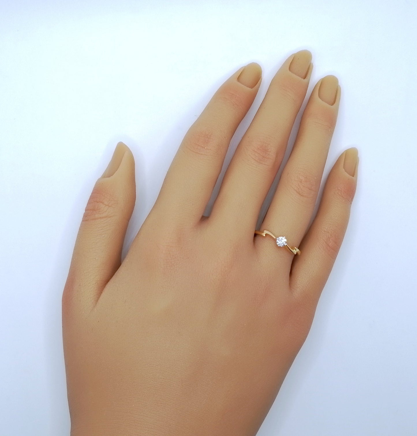 Ring Gold 750er Solitär mit Lupenreinem Brillanten Gr. 53