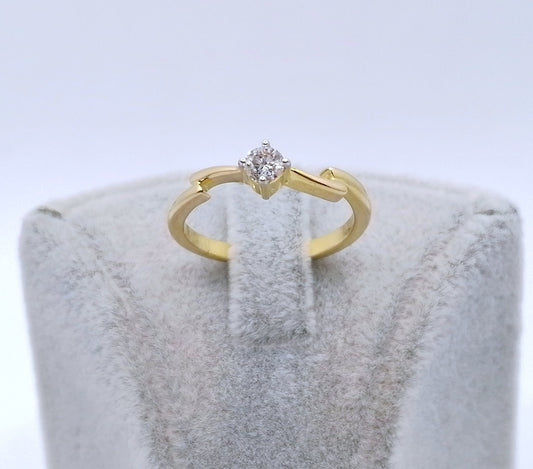 Ring Gold 750er Solitär mit Lupenreinem Brillanten Gr. 53