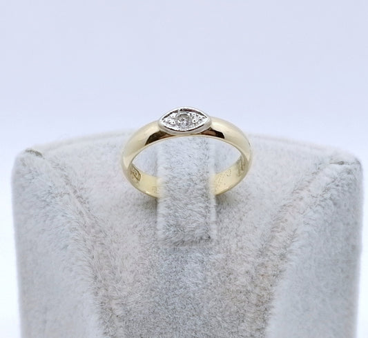 Ring Gold 585er mit 0,035ct Brillant Solitär Goldring Gr. 50