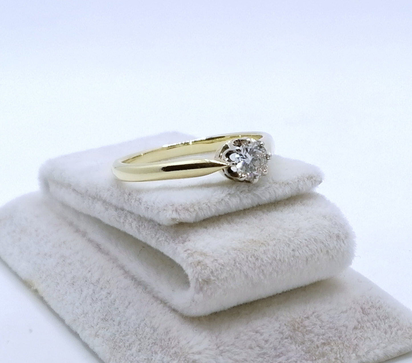 Ring Gold 585er mit 0,38ct Brillant Solitär Goldring Gr. 59