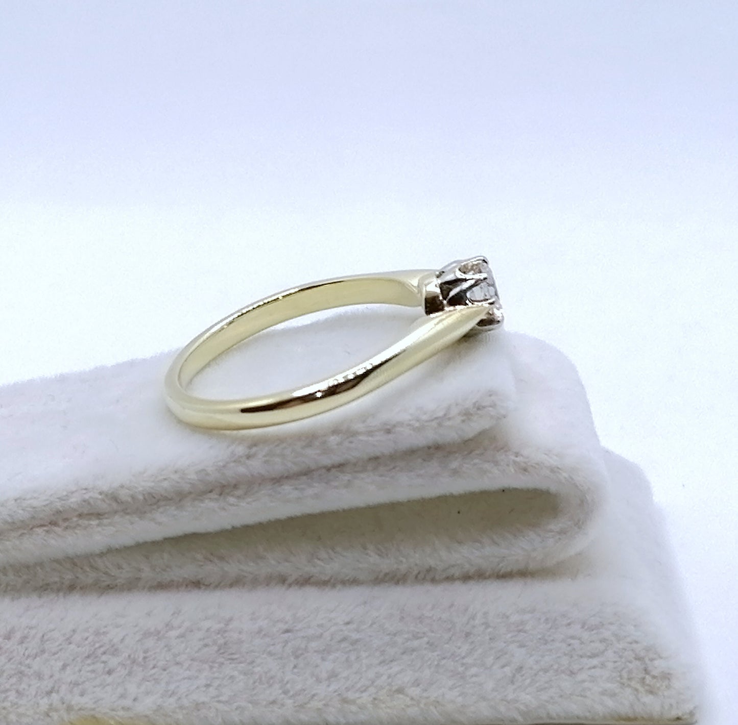 Ring Gold 585er mit 0,38ct Brillant Solitär Goldring Gr. 59