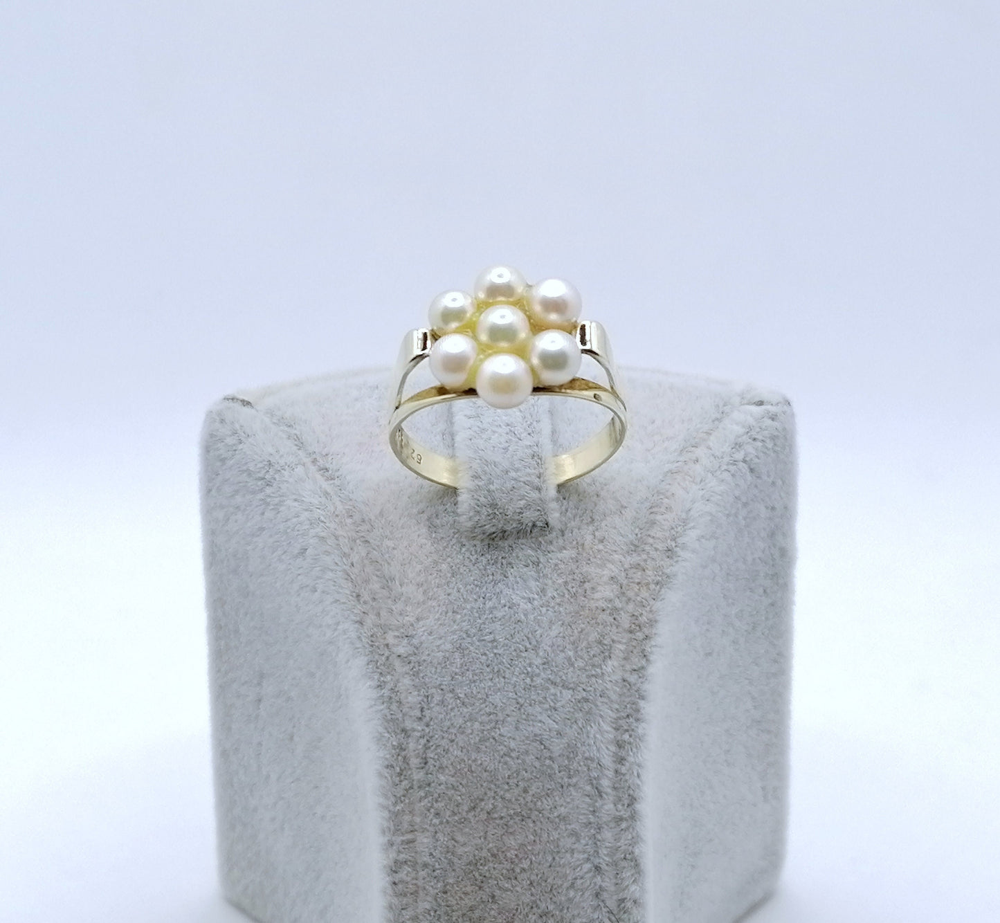Perlenring Gold 333er Damenring Gr. 58