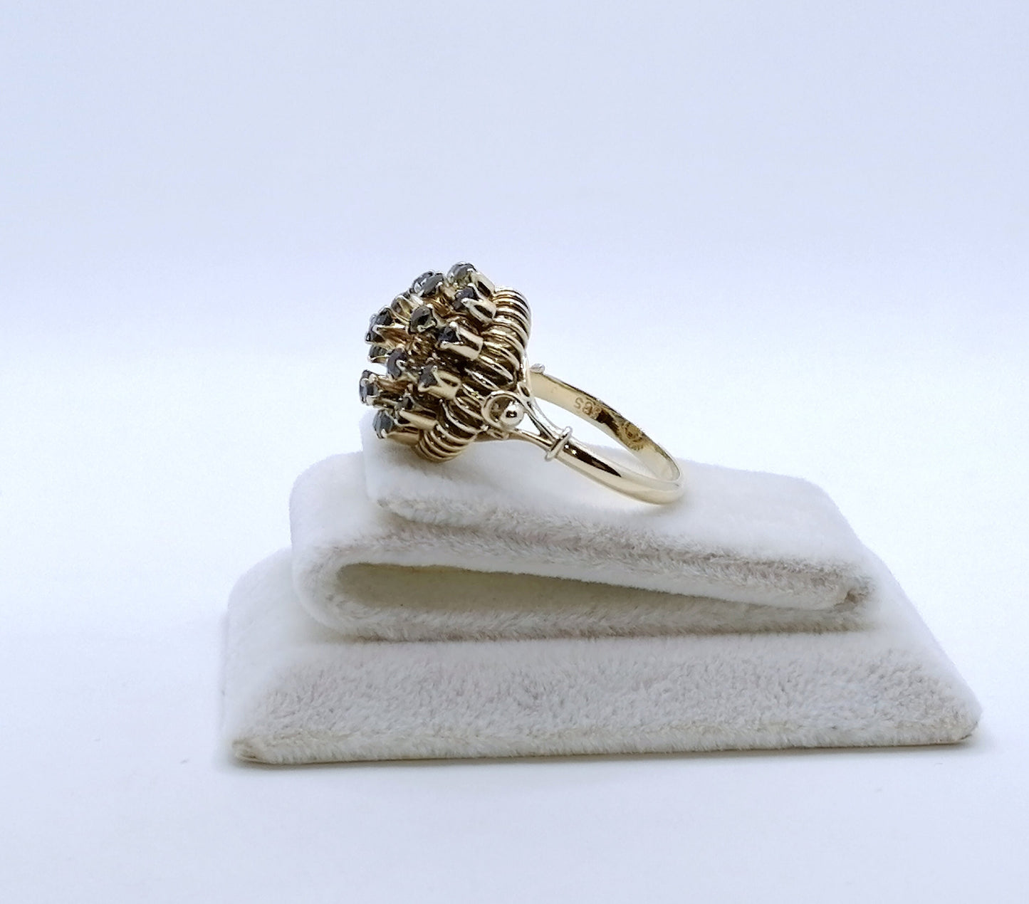Ring Gold 585er mit Saphiren Vintage cocktail Goldring Gr. 58
