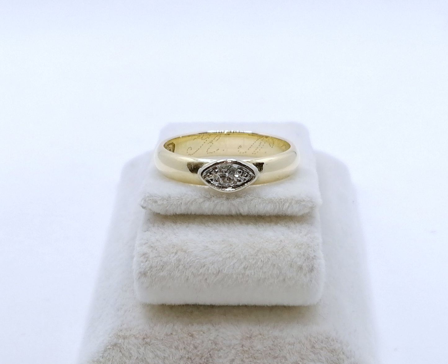 Ring Gold 585er mit 0,035ct Brillant Solitär Goldring Gr. 50