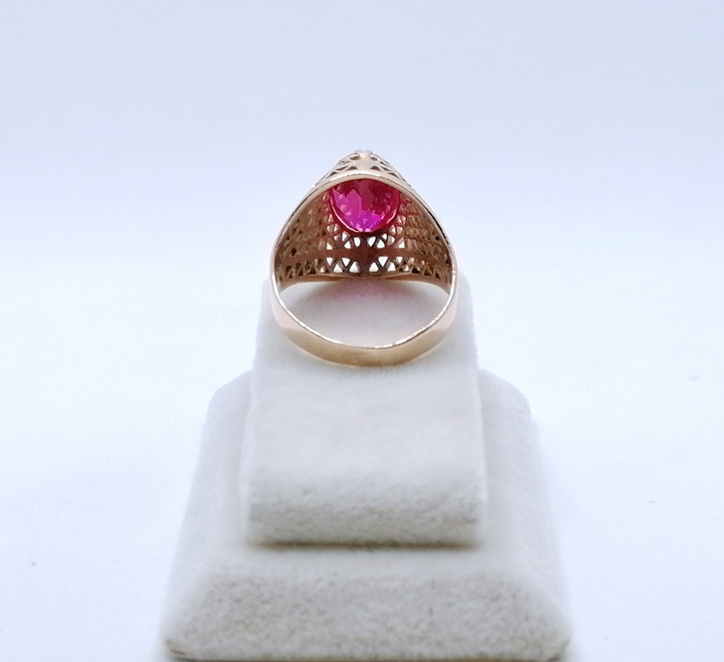 Ring Rotgold 583er Sowjet UdSSR Goldring mit Rubin Gr. 55
