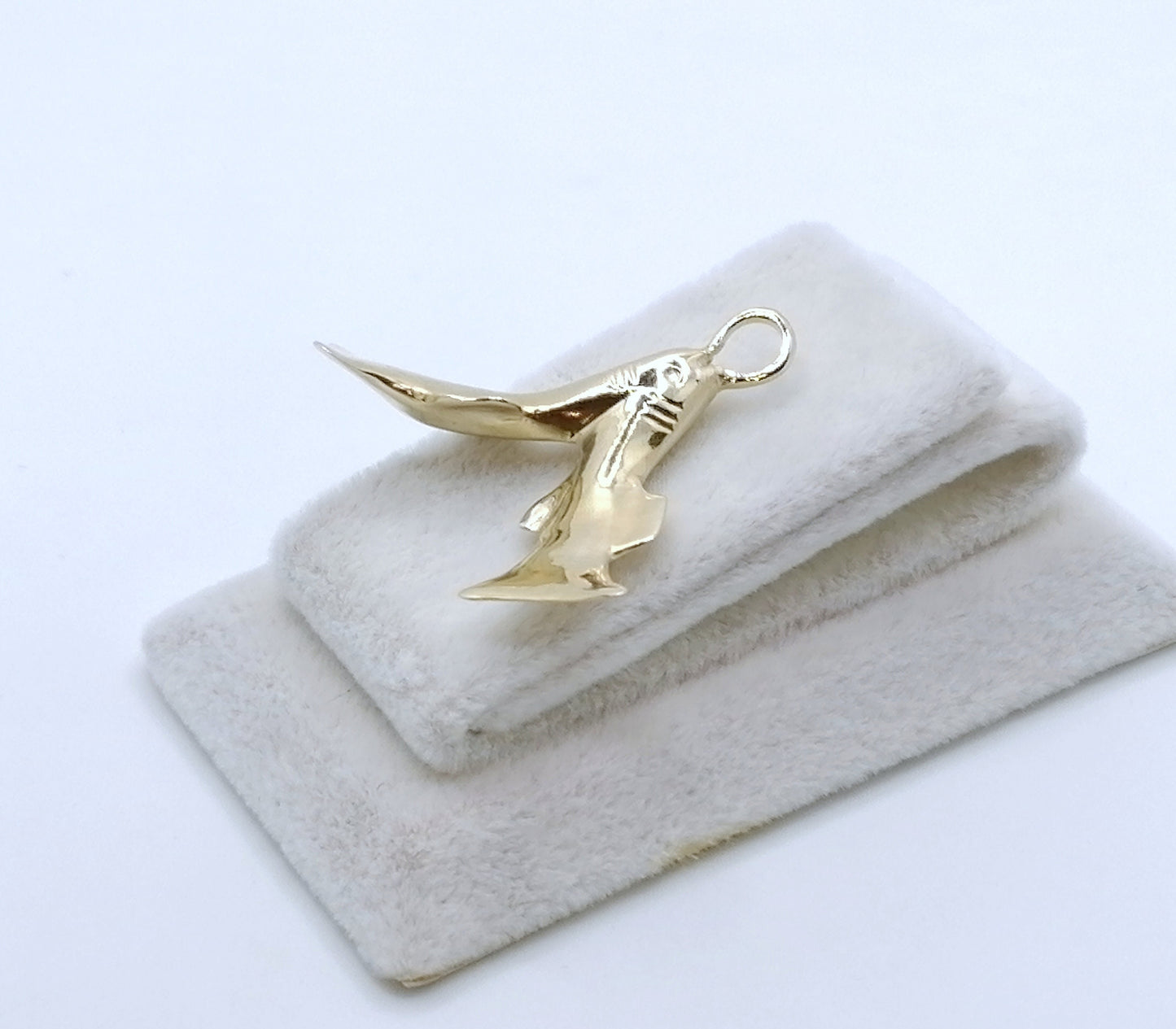 Unikat Gold 585er Fisch Halsketten Anhänger