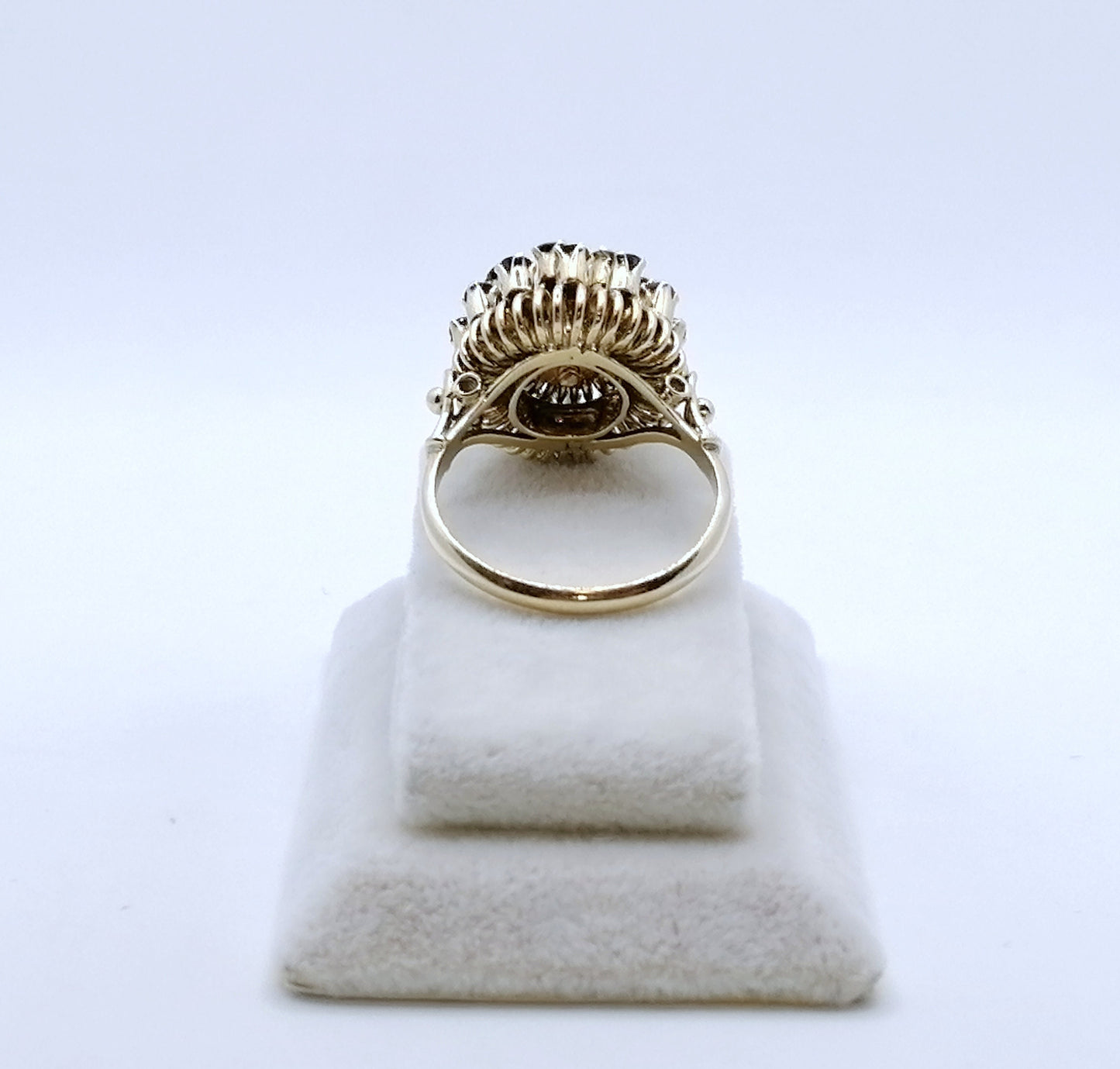 Ring Gold 585er mit Saphiren Vintage cocktail Goldring Gr. 58
