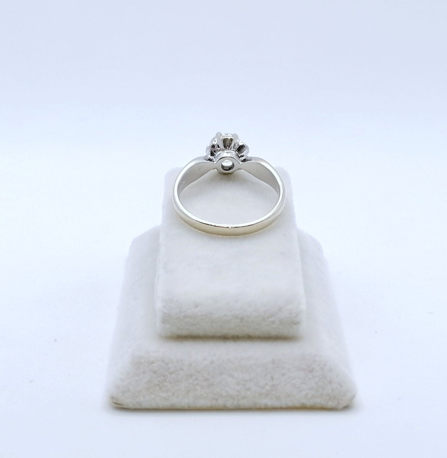 Ring Weißgold 585er Zirkonia Solitär Vintage Goldring Gr. 55