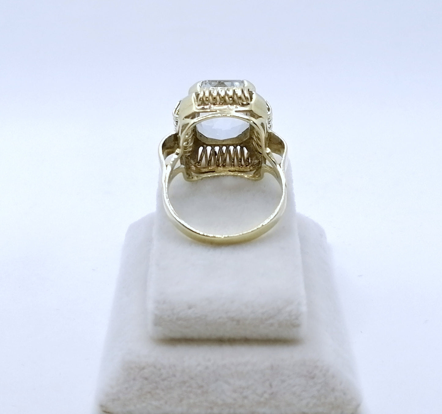 Ring Gold 585er mit blau Topas Vintage Goldring Gr. 57