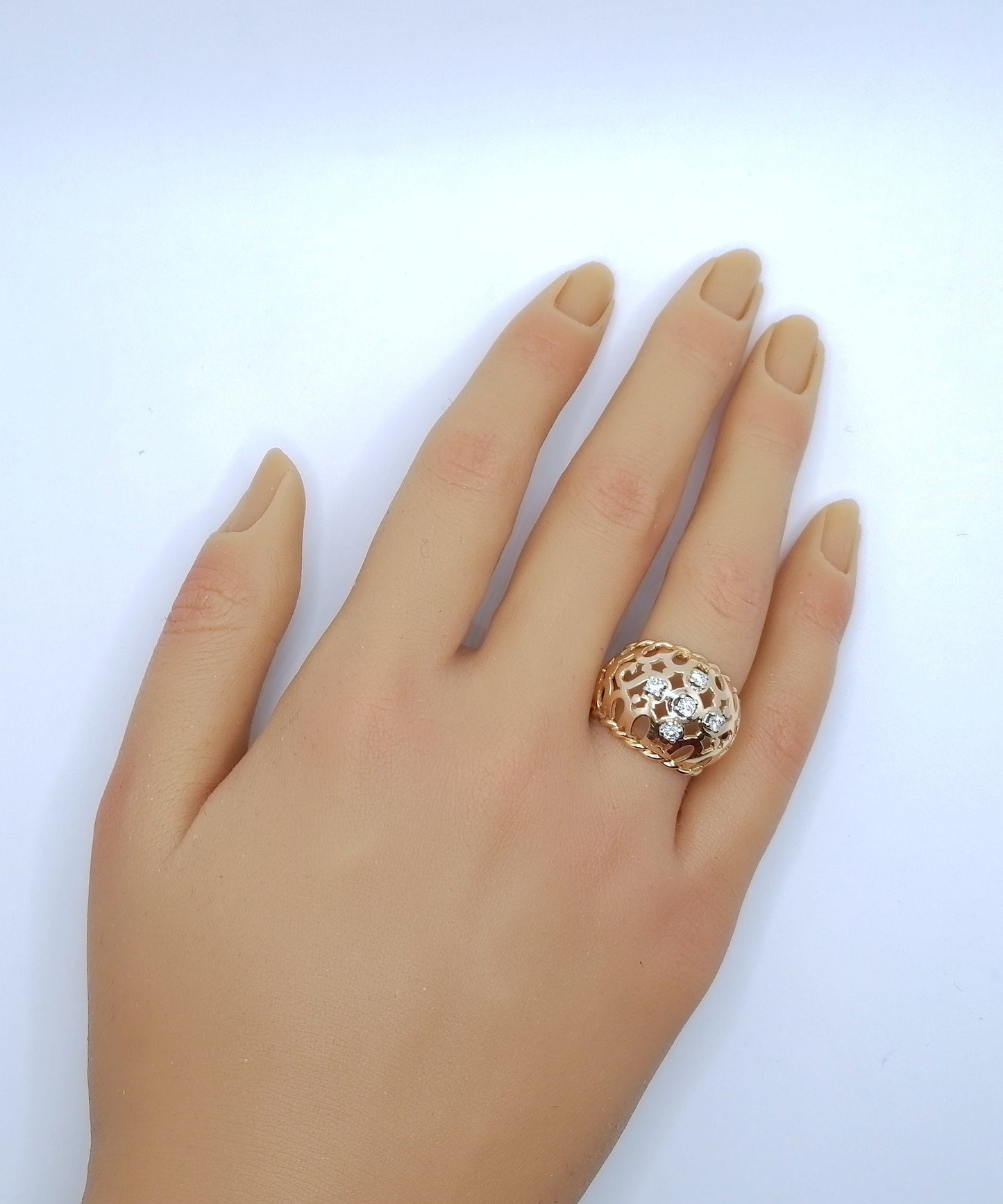 Ring gold 750er mit Brillanten Kuppelring Gr. 53