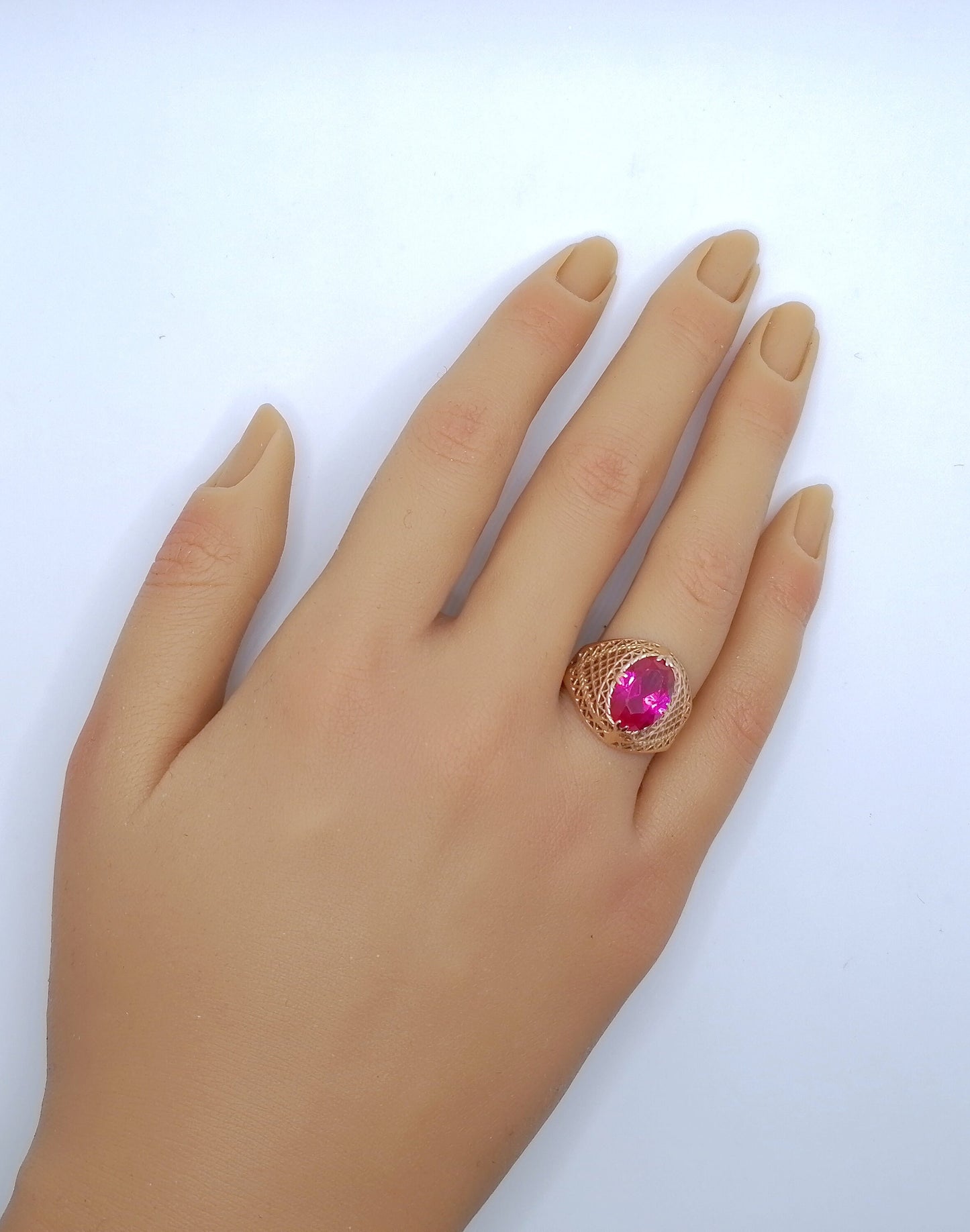Ring Rotgold 583er Sowjet UdSSR Goldring mit Rubin Gr. 55