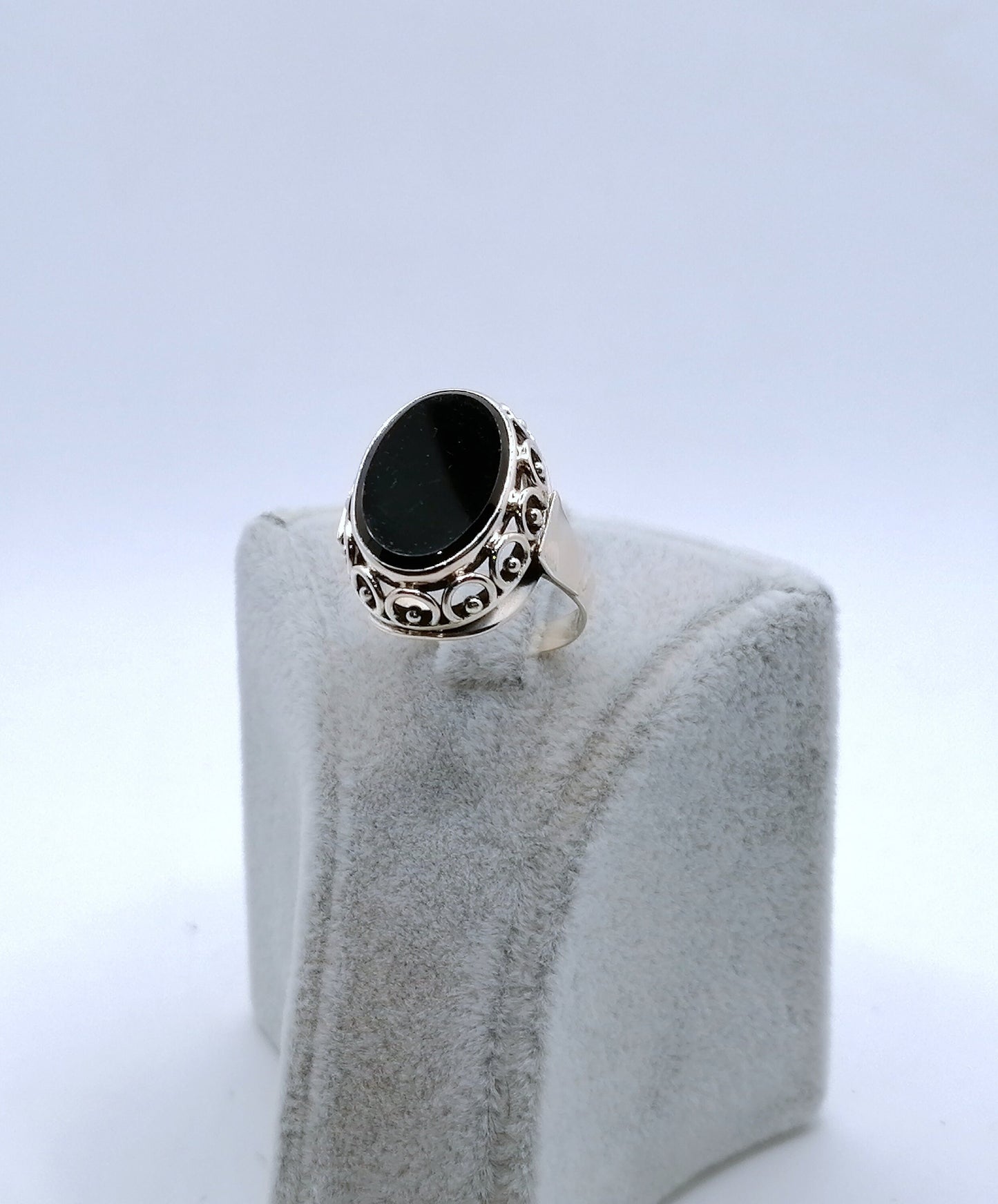 Ring Rotgold mit Onyx Stein Siegelring Goldring Gr. 58