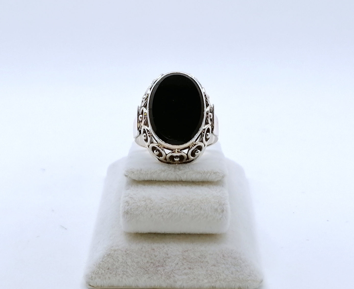 Ring Rotgold mit Onyx Stein Siegelring Goldring Gr. 58