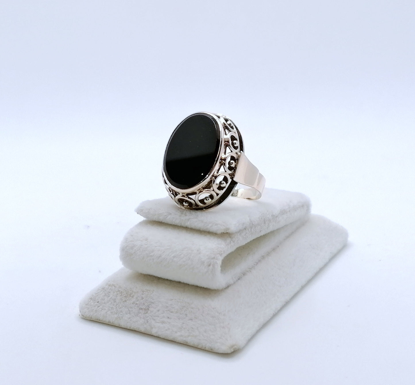 Ring Rotgold mit Onyx Stein Siegelring Goldring Gr. 58