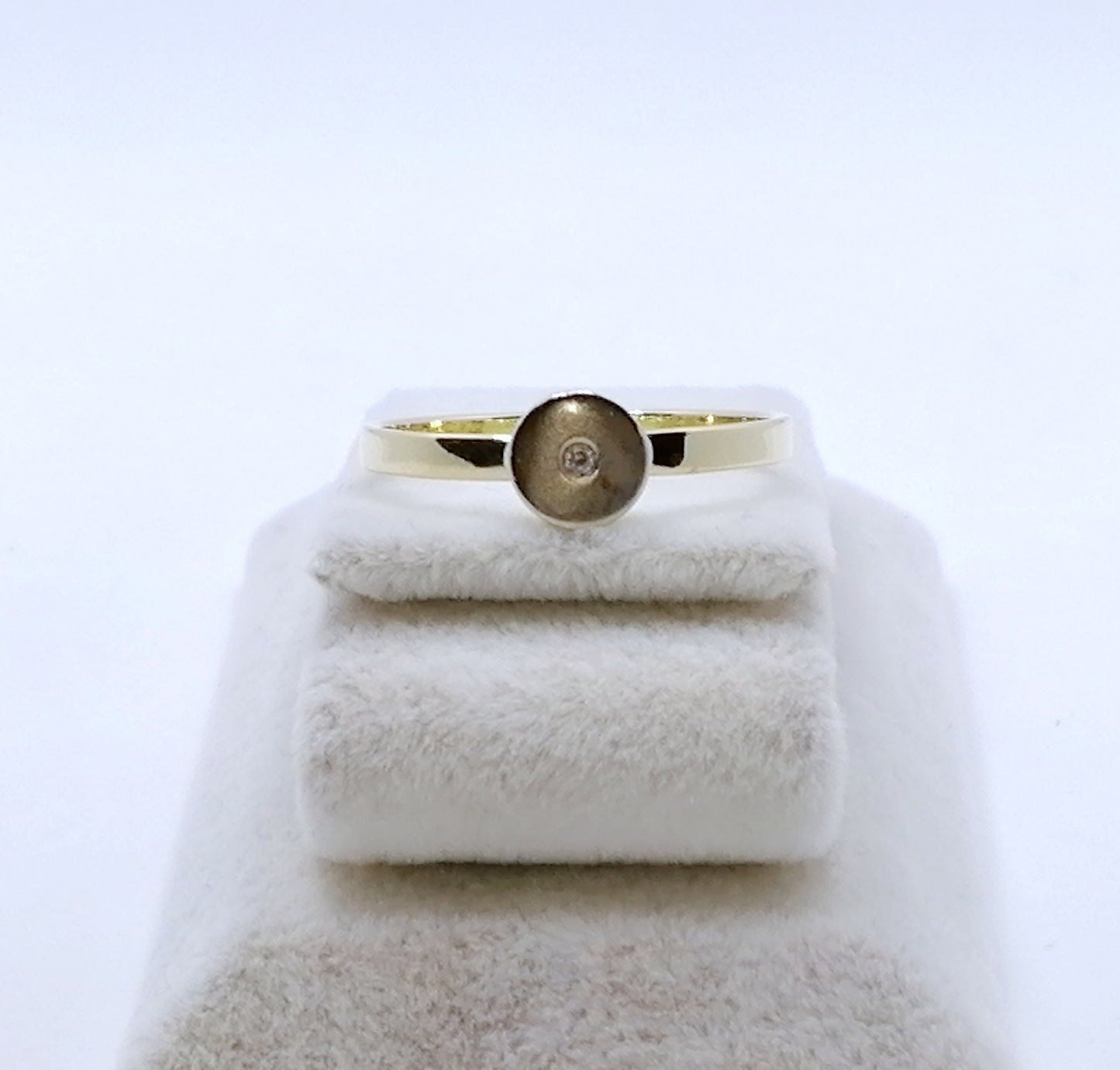 Ring Gold 585er mit Diamantsplitter Gr. 56