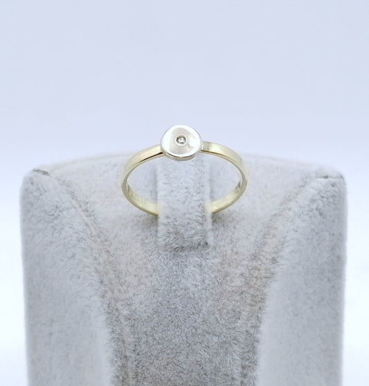 Ring Gold 585er mit Diamantsplitter Gr. 56