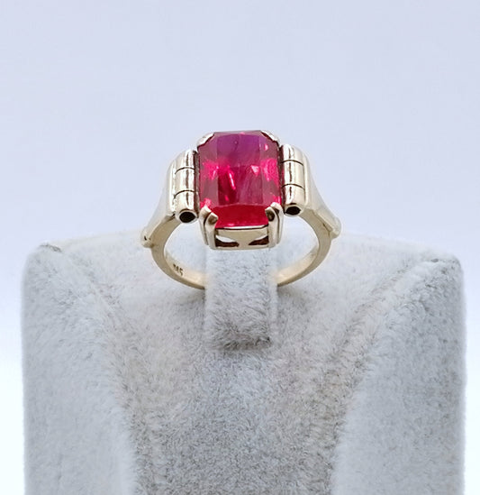 Ring Gold 585er mit Rubin Edelstein Gr. 55