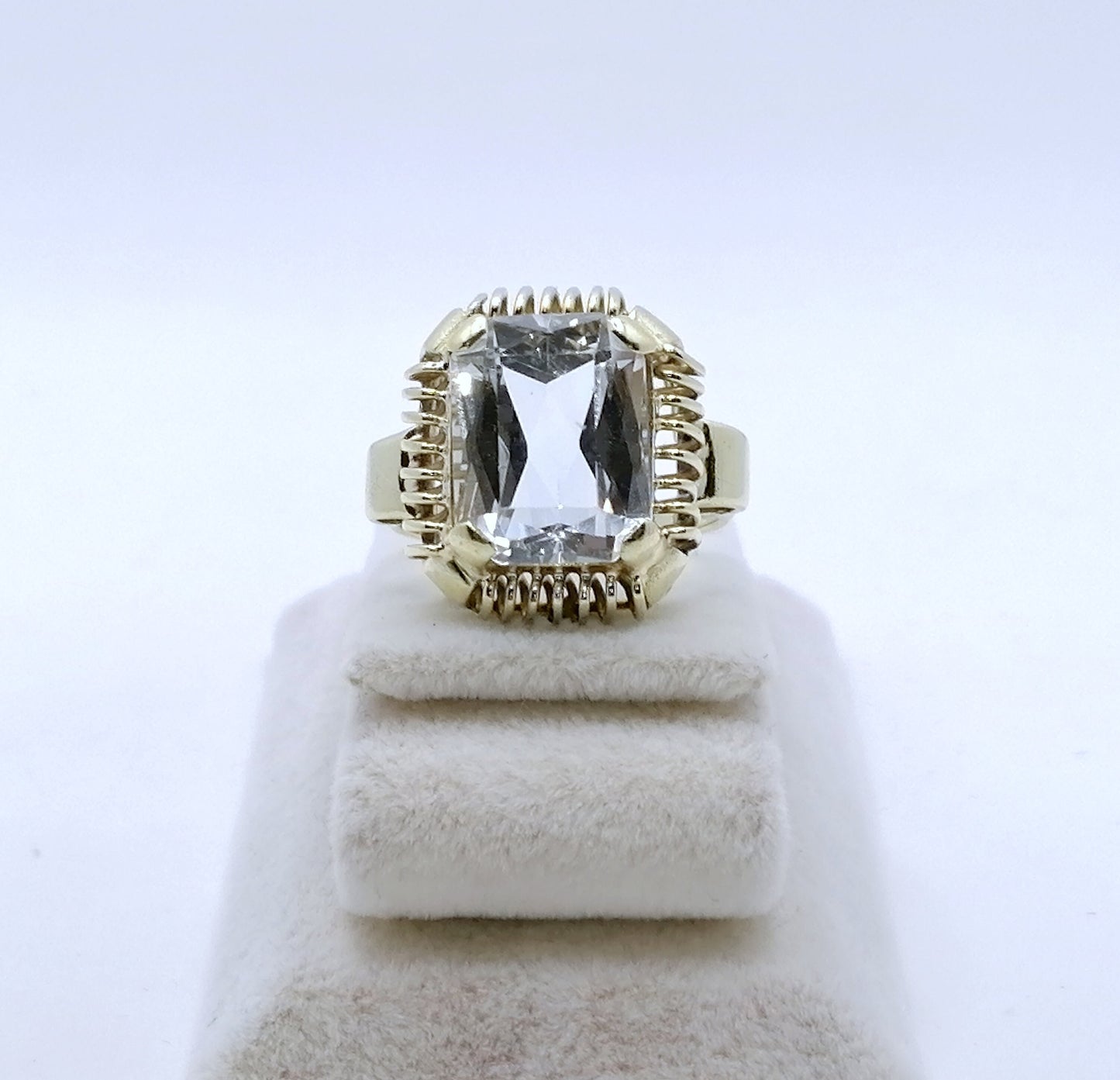 Ring Gold 585er mit blau Topas Vintage Goldring Gr. 57
