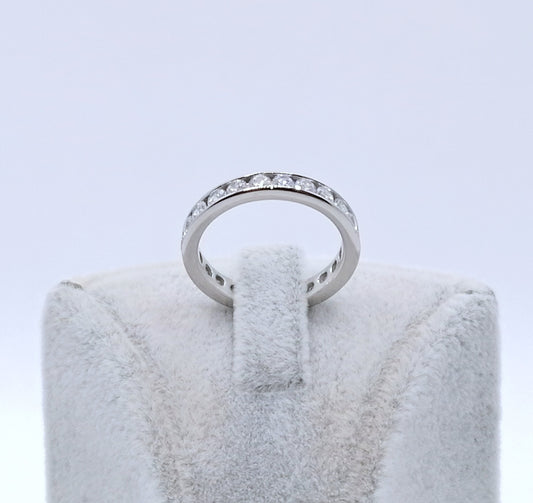 Ring Weißgold 333er Zirkonia Eternity Memoire Gr. 53