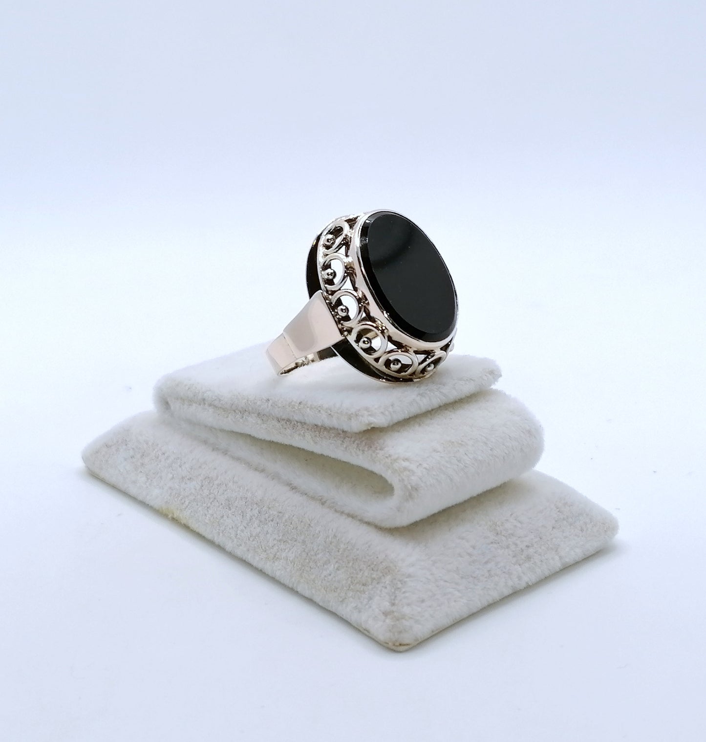 Ring Rotgold mit Onyx Stein Siegelring Goldring Gr. 58