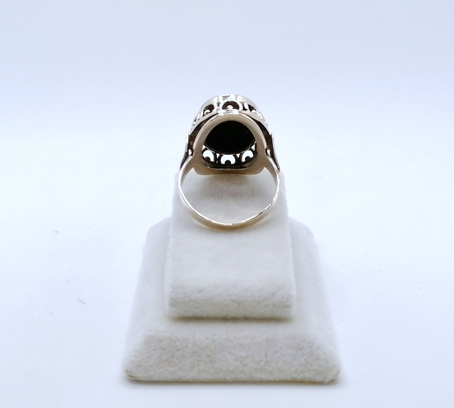 Ring Rotgold mit Onyx Stein Siegelring Goldring Gr. 58